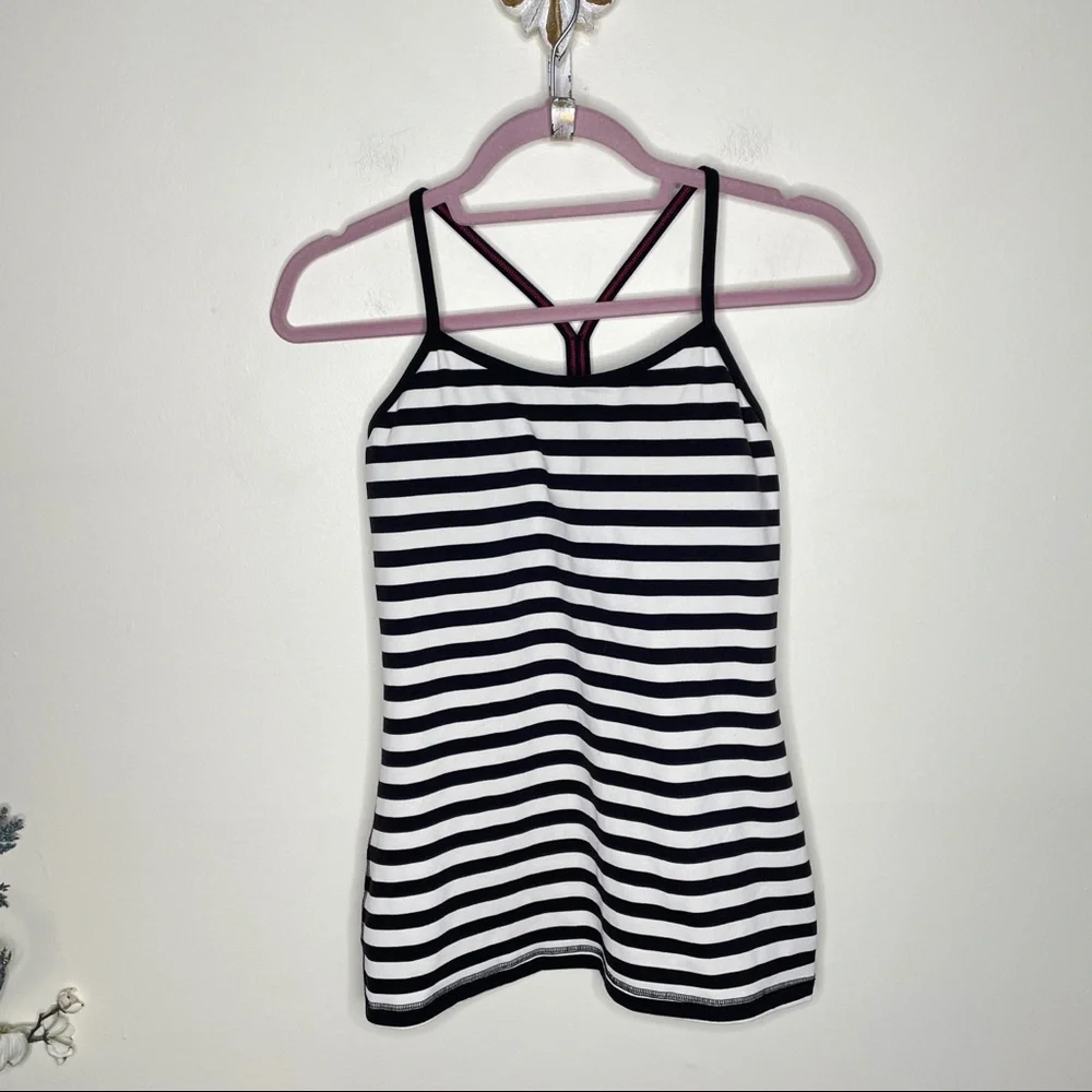 lululemon athletica Black and White Striped Tank Top - Picture 3 of 7